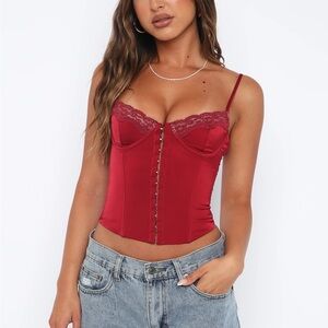 White Fox Boutique pour it up bustier (wine red)